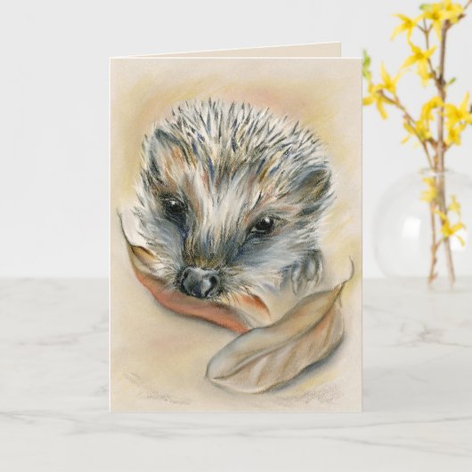 Egel met de Verjaardag van de Herfst van de Kaart (Gele Bloem)