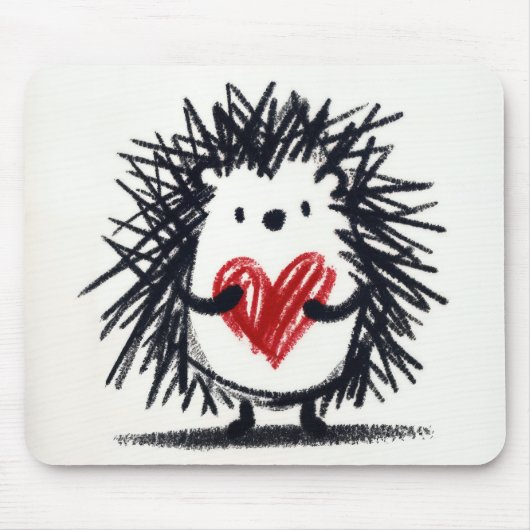 egel met doodle-hart muismat (Voorkant)