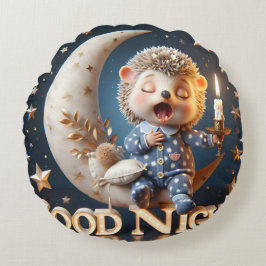 Egel met een kaars, Collectie door Natasha Us Rond Kussen