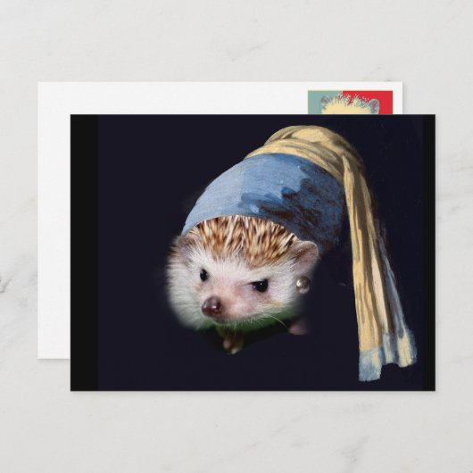 Egel met een parelaar die Briefkaart verdient (Voorkant / Achterkant)