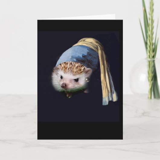 Egel met een Pearl Earring Wenskaart Kaart (Voorkant)