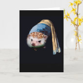 Egel met een Pearl Earring Wenskaart Kaart (Gele Bloem)