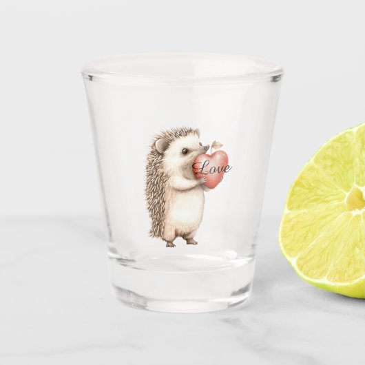 Egel met Hart Liefde Shot Glas (Voorkant)