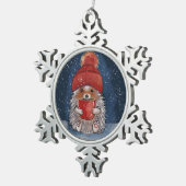 egel met hete Drink Tin Sneeuwvlok Ornament (Rechts)