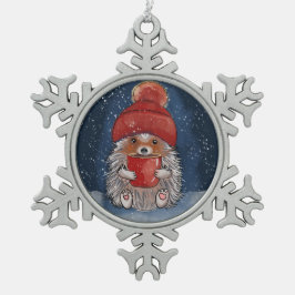 egel met hete Drink Tin Sneeuwvlok Ornament