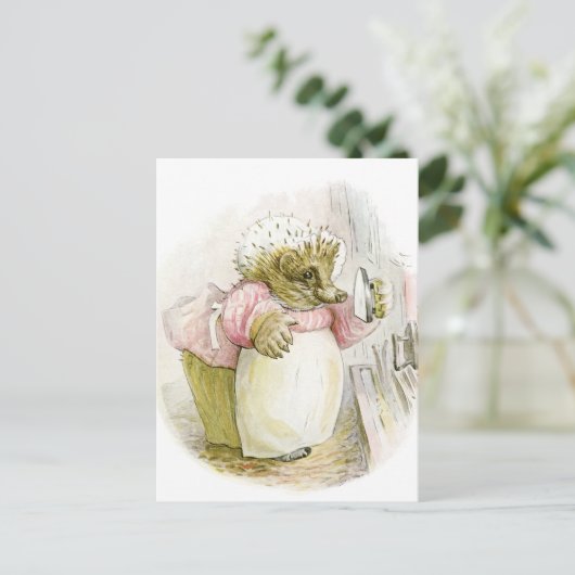 Egel met Iron Mrs Tiggy-Winkle Briefkaart (Staand voorkant)