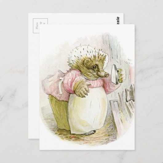 Egel met Iron Mrs Tiggy-Winkle Briefkaart (Voorkant / Achterkant)