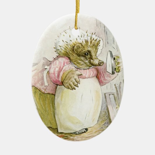 Egel met Iron Mrs Tiggy-Winkle Keramisch Ornament (Voorkant)