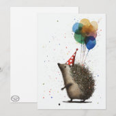 Egel met kleurrijke ballonnen Wenskaart Bedankkaart (Voorkant / Achterkant)