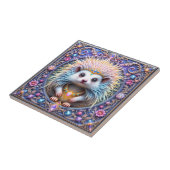 Egel met kroon keramisch verzamelobject tegeltje (Zijkant)