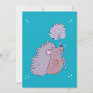 Egel met Paardenbloem Schattige Volkskunst Natuu Bedankkaart