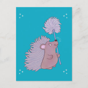 Egel met Paardenbloem Schattige Volkskunst Natuu Briefkaart