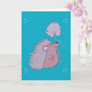 Egel met Paardenbloem   Schattige Volkskunst Natuu Kaart