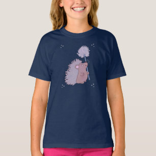 Egel met Paardenbloem Schattige Volkskunst Natuu T-shirt