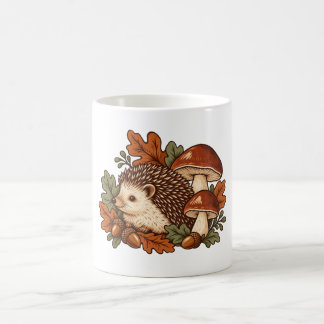 Egel met Paddenstoelen en Herfstbladeren Koffiemok