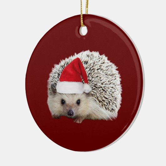 Egel met Pet kerst Keramisch Ornament (Links)