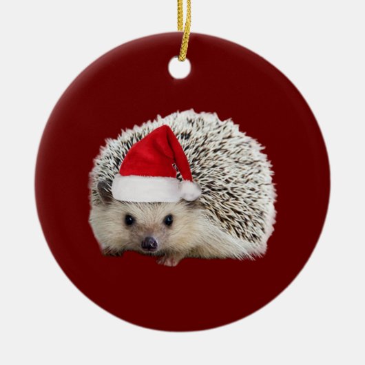 Egel met Petten kerstmis Keramisch Ornament (Voorkant)
