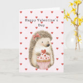 Egel met Rode Harten Liefde Kaart (Gele Bloem)