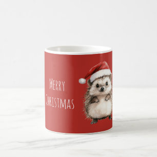 Egel met rode kersthoed koffiemok