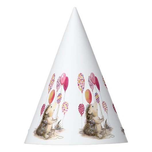 Egel met roze ballonnen feesthoedjes (Voorkant)