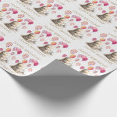 Egel met roze ballonnen Happy Birthday Cadeaupapier (Hoek)