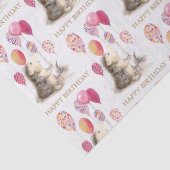 Egel met roze ballonnen Happy Birthday Tissuepapier (Detail)