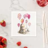 Egel met roze ballonnen servet (Insitu)