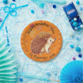 Egel met sinaasappel bladeren papieren bordje (Feest)