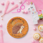 Egel met sinaasappel bladeren papieren bordje (Feest)