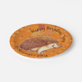 Egel met sinaasappel bladeren papieren bordje (Gekanteld)