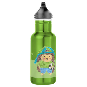 Egel met voetbal gepersonaliseerd kind waterfles