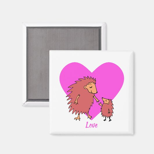 Egel moeder en kind Love Magnet (Voorkant / Achterkant)