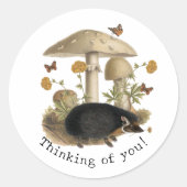 Egel Mushroom Woodland Ronde Sticker (Voorkant)