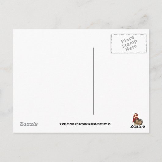 Egel om het even welk doel briefkaart (Achterkant)
