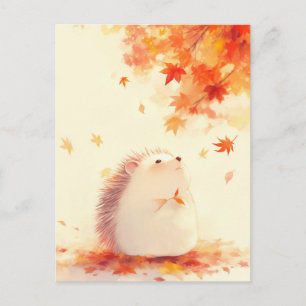 Egel Onder Oranje Herfst Esdoorn Boom Briefkaart