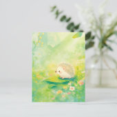 Egel op Groene Blad in Lentewei Briefkaart (Staand voorkant)