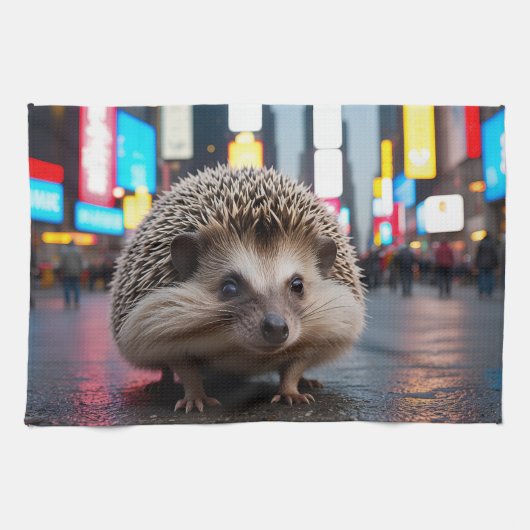 Egel op Times Square Theedoek (Horizontaal)