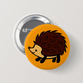 Egel-oranje knop ronde button 5,7 cm (Voorkant /achterkant)