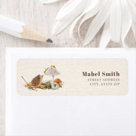 Egel-paddenstoelen Baby shower Etiket (Insitu)