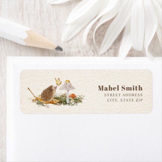 Egel-paddenstoelen Baby shower Etiket (Insitu)