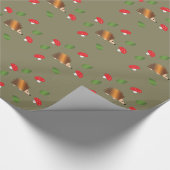 Egel-paddenstoelen en -bladeren cadeaupapier (Hoek)