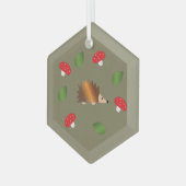 Egel Paddenstoelen en Bladeren Ornament (Voorkant links)