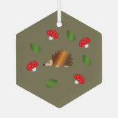 Egel Paddenstoelen en Bladeren Ornament (Achterkant)