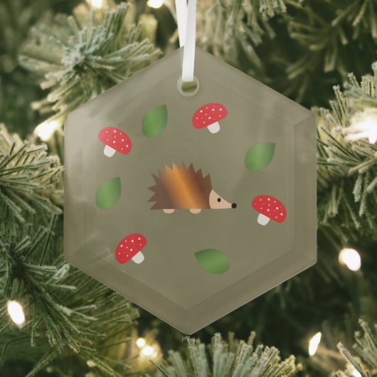 Egel Paddenstoelen en Bladeren Ornament (Insitu)