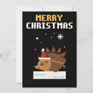 Egel Pixel Art Kerstkaart