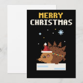 Egel Pixel Art Kerstkaart (Voorkant / Achterkant)