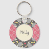 Egel roze patroon sleutelhanger (Voorkant)