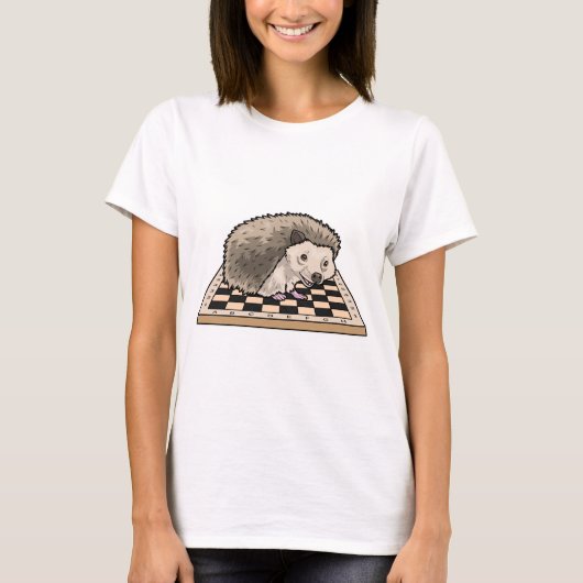 Egel Schaakbord Bordspel T-shirt (Voorkant)