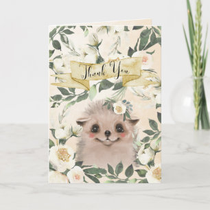 egel schattig floraal baby shower dank je kaart