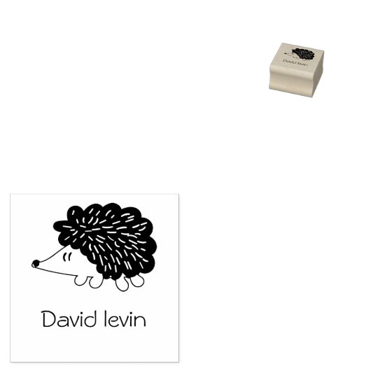 egel schattig kawaii aangepaste naam Wood Art Stam Rubberstempel (Gestempeld)